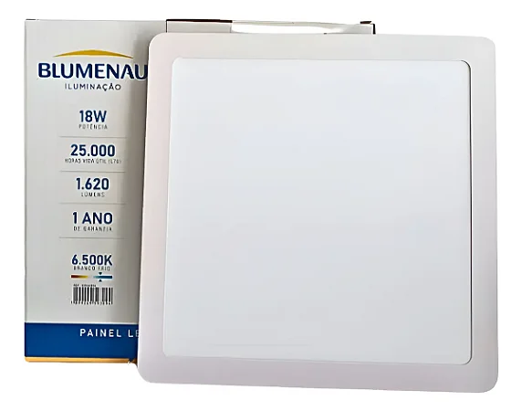 Painel LED Play Sobrepor Quadrado 18W 6.500K Branco | Blumenau