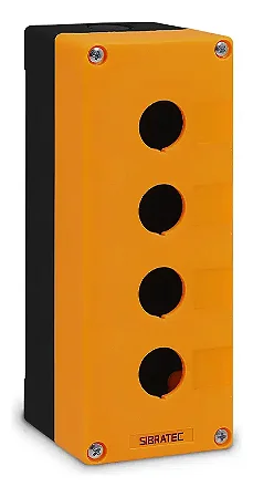 Caixa Plástica BX1/4 Y 4 Furos Amarelo/Preto SIBRATEC