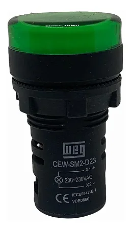 SINALEIRO VERDE 220V CEW-SM2-D23 22MM DE RESINA TERMOPLASTICA 50/60HZ-CC