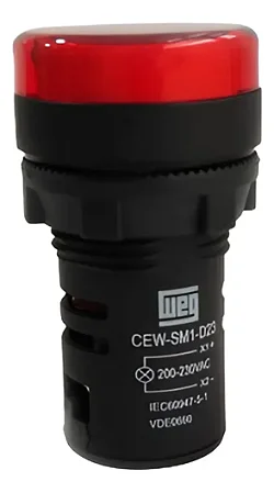 SINALEIRO VERMELHO 220V CEW-SM1-D23 22MM DE RESINA TERMOPLASTICA 50/60HZ-CC