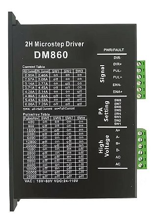 Driver Para Motor De Passo Dm860 7,2a - Alta Precisão