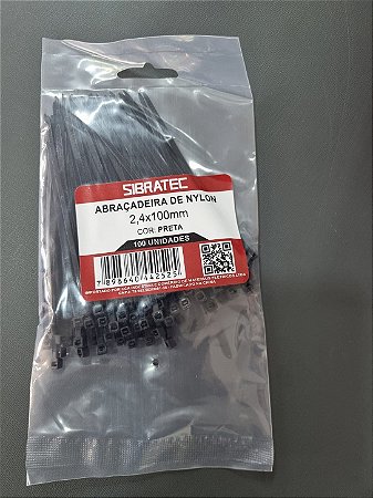 ABRACADEIRA NYLON 2,4 X 100MM - PRETA