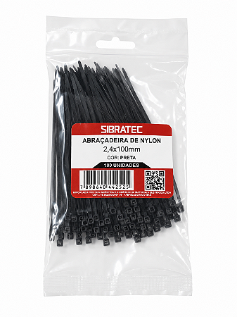 ABRACADEIRA NYLON 2,4 X 100MM - PRETA