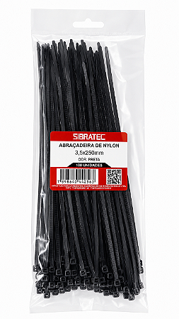 ABRACADEIRA NYLON 3,5 X 250MM - PRETA