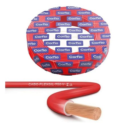 CABO FLEXÍVEL 750V 2,5mm² - VERMELHO CORFIO- 100 MTS