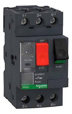 DISJUNTOR TERMOMAGNETICO TESYS GV2 1.6-2.5A BOTAO IMPULSAO