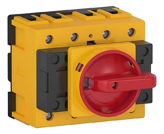 A 3 POLOS COM MANOPLA VERMELHA / AMARELA PARA MONTAGEM EM BASE ATE 1000V