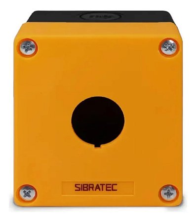 CAIXA PLASTICA 1 FURO - AMARELO/ PRETO SIBRATEC
