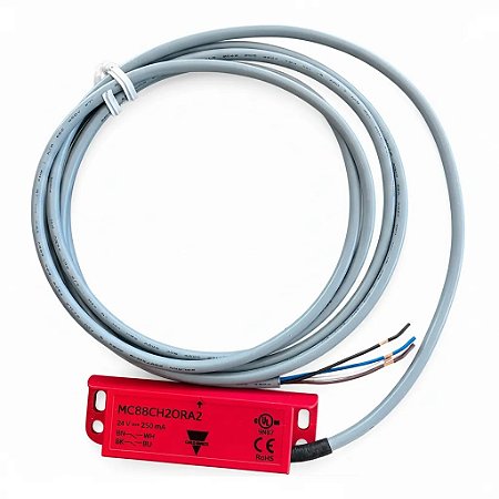 Dispositivo para interrupcao de corrente eletrica - Rele de seguranca magnetica slim com 2 saida NA e cabo pelo lado dir