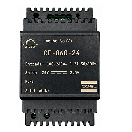 Fonte De Alimentação Chaveada 24v 2,5a 60w Cf-060-24 -Coel