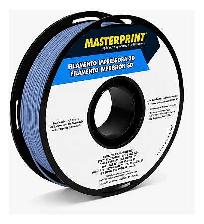 Filamento Pla Fosco Azul Masterprint 1kg 1,75mm Impressora 3