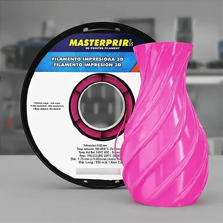 Filamento Masterprint Pla Silk Rosa 1kg 1.75mm
