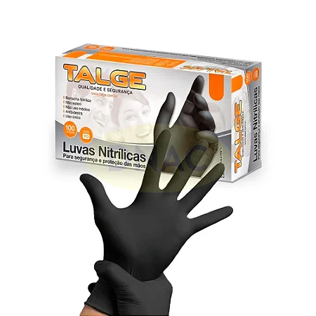 Luva Nitrilica Talge Preta P c/100