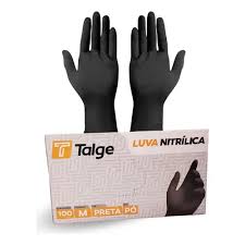 Luva Nitrilica Talge Preta G c/100