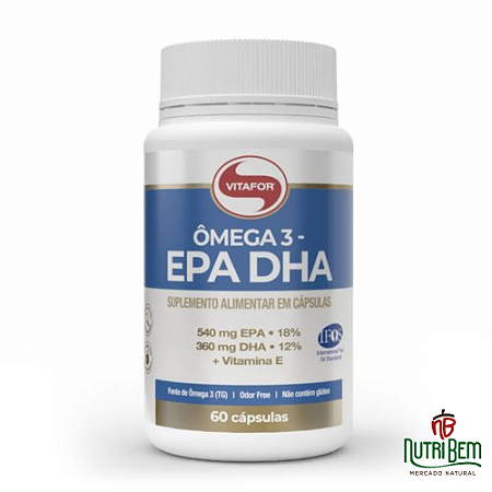 Ômega 3 EPA DHA: Ômega 3 + Vitamina E 60 Cápsulas - Vitafor