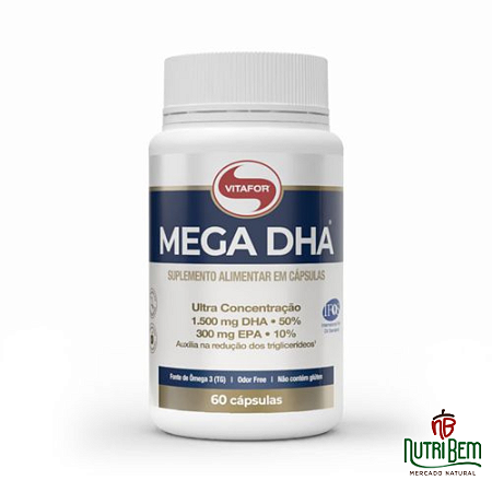 MEGA DHA®: Ômega 3 60 Cápsulas - Vitafor