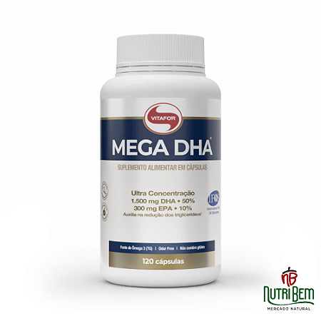 MEGA DHA®: Ômega 3 120 Cápsulas - Vitafor