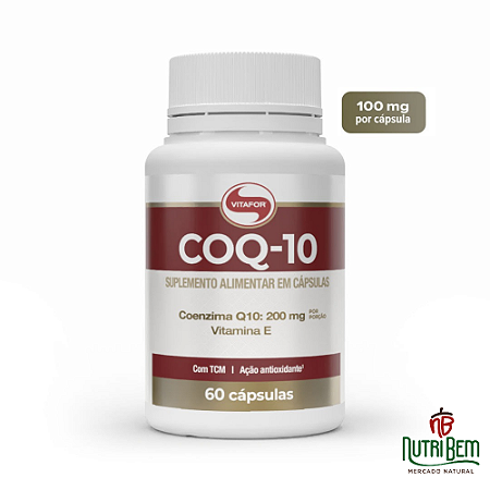 COQ-10: Coenzima Q10 e Vitamina E (200mg) 60 Cápsulas - Vitafor