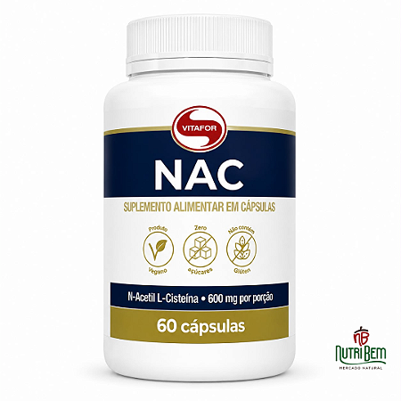 NAC Vitafor 600mg 60 Cápsulas – N-Acetil L-Cisteína