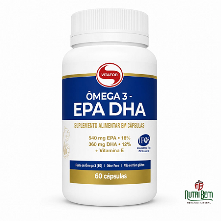 Ômega 3 EPA DHA Vitafor 60 Cápsulas – 540 mg EPA + 360 mg DHA