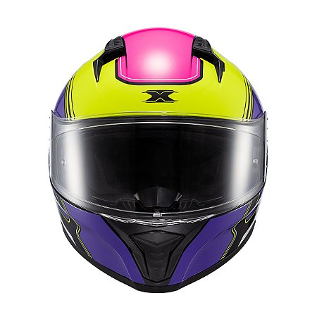 Capacete Texx Fecha Raptor Hornet Verd Rox Branc Ros Bril 56