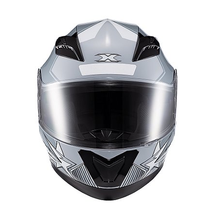 Capacete Texx Strike Superstar Cinz Verm Branc Bril 56