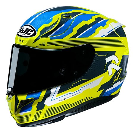 Capacete Hjc Rpha 11 Stobon Amarelo Azul E Branco 59