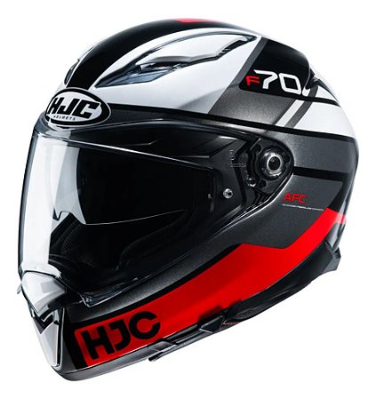 Capacete Hjpc F70 Tino Reto Branco E Vermelho 56