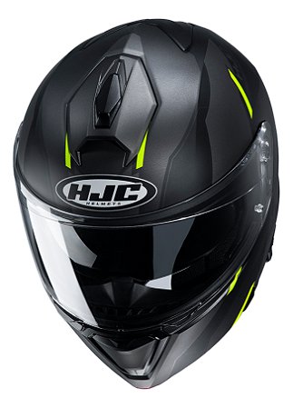 Capacete Hjc I90 Aventa Preto Cinza E Verde 56