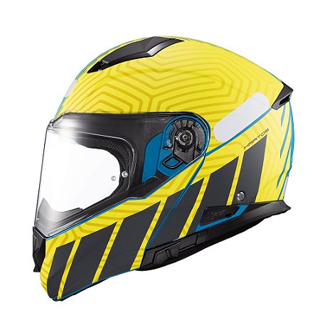 Capacete Texx Escam Kratos Cyber Azu Verd Fosc 56