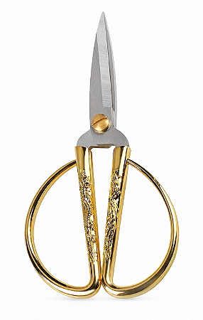 Tesoura Premium de Acabamento com Cabo Dourado 19cm
