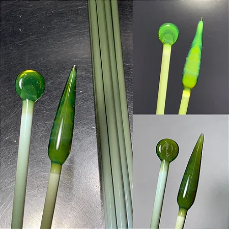 Exp. Green Opal Rod - Greasy Glass - COE33