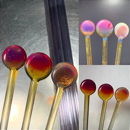 MEIO BASTÃO - Purple Rainbow (unique) - Greasy Glass - COE33