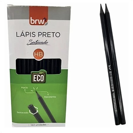 Lápis Preto HB Sextavado Escolar Eco BRW Unidade