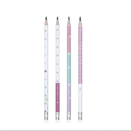 Lápis HB Estampado S2 BRW Resina Plástica Redondo com Borracha Unidade