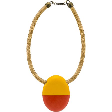 Colar Cordão Acetinado Pingente de Resina