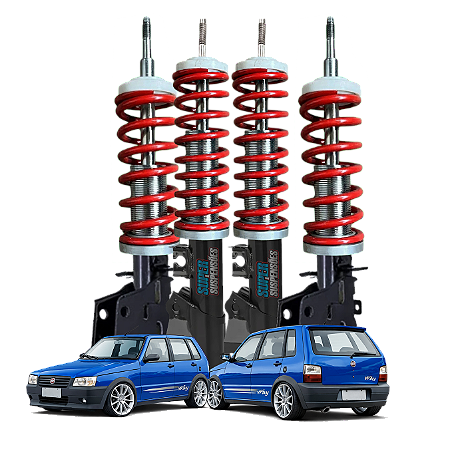 KIT SUSPENSÃO A ROSCA SLIM SUPER SUSPENSÕES - FIAT UNO 1986 A 2013