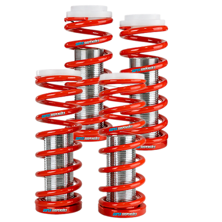 KIT TUBO MOLA E PRATO SLIM- (DIANTEIRO E TRASEIRO)- ANODIZADA VERMELHA