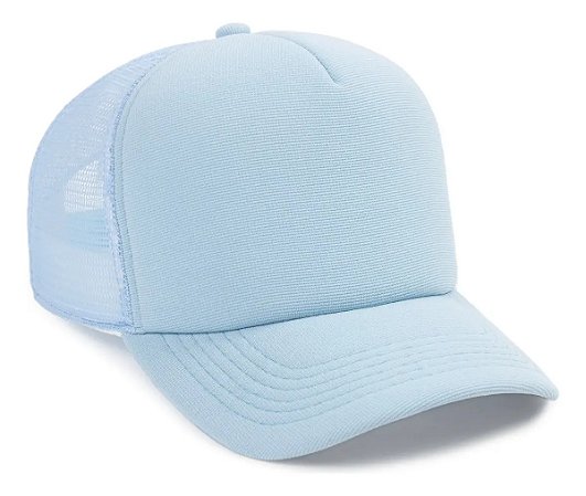 Boné Trucker Liso Redinha Aba Curva Kit 2 Peças Branco e Azul marinho