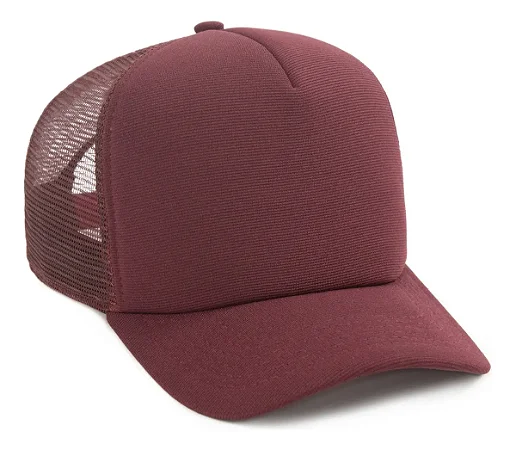 Boné Trucker Bordô Liso Redinha Aba Curva (unidade)