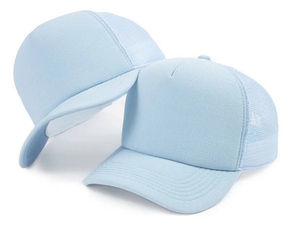 Boné Trucker Liso Redinha Aba Curva Kit 2 Peças Branco e Cinza