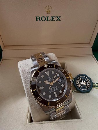 Rolex Submariner Date Prata/Dourado/Preto
