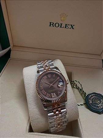 Rolex Datejust Prata/Rose