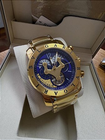 Bvlgari Hybrid Dourado/Azul