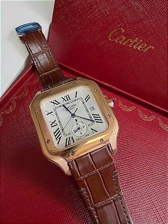 Cartier Santos Dumont Dourado/Marrom