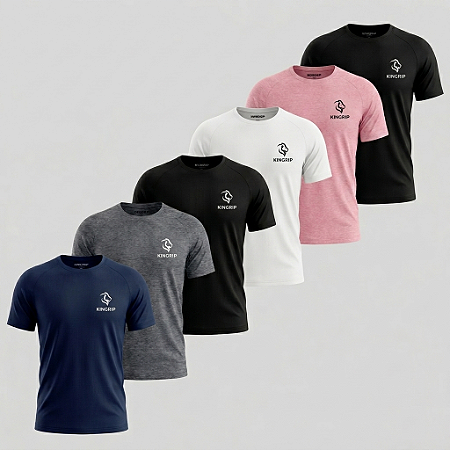 Kit 3 Camisetas Kingrip Masculina Dry Fit Manga Curta