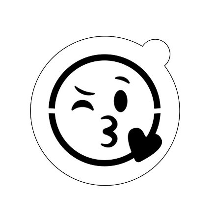 Stencil topo de bolo- Emoji Beijo apaixonado