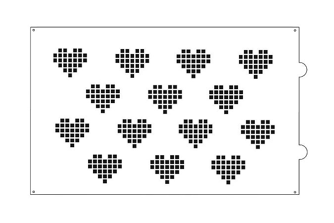 Stencil para bolo - Pixel hearts