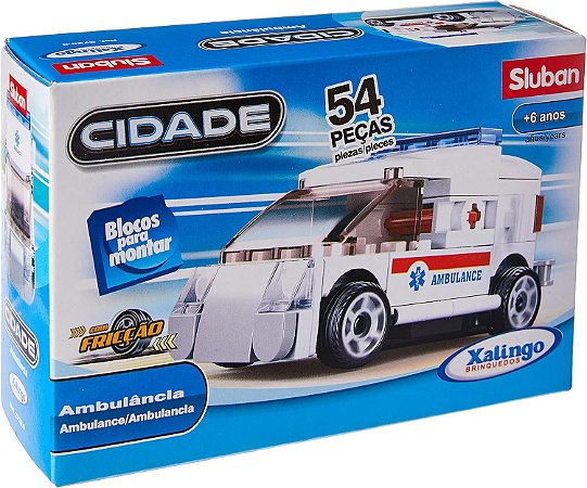 Blocos de Montar Cidade Ambulância 54 Peças Xalingo 27209