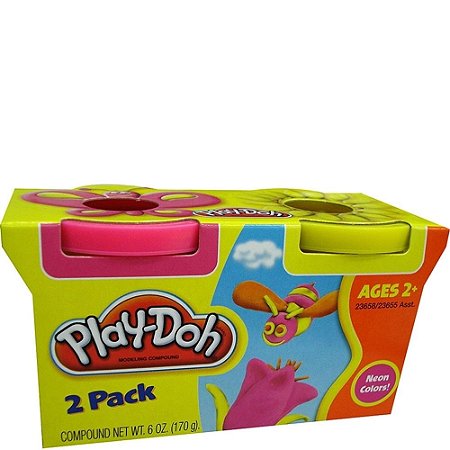 Massinha Play-Doh Kit 2 Potes Neon